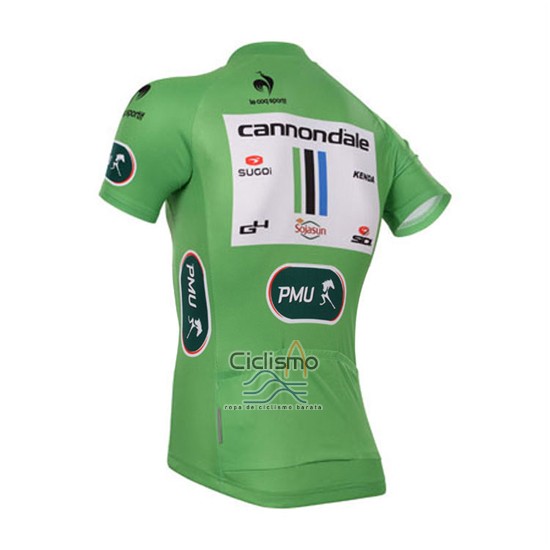 Cannondale Lider Ropa Ciclismo Culotte Corto 2013 Hombre Mangas Cortas Verde y Blanco